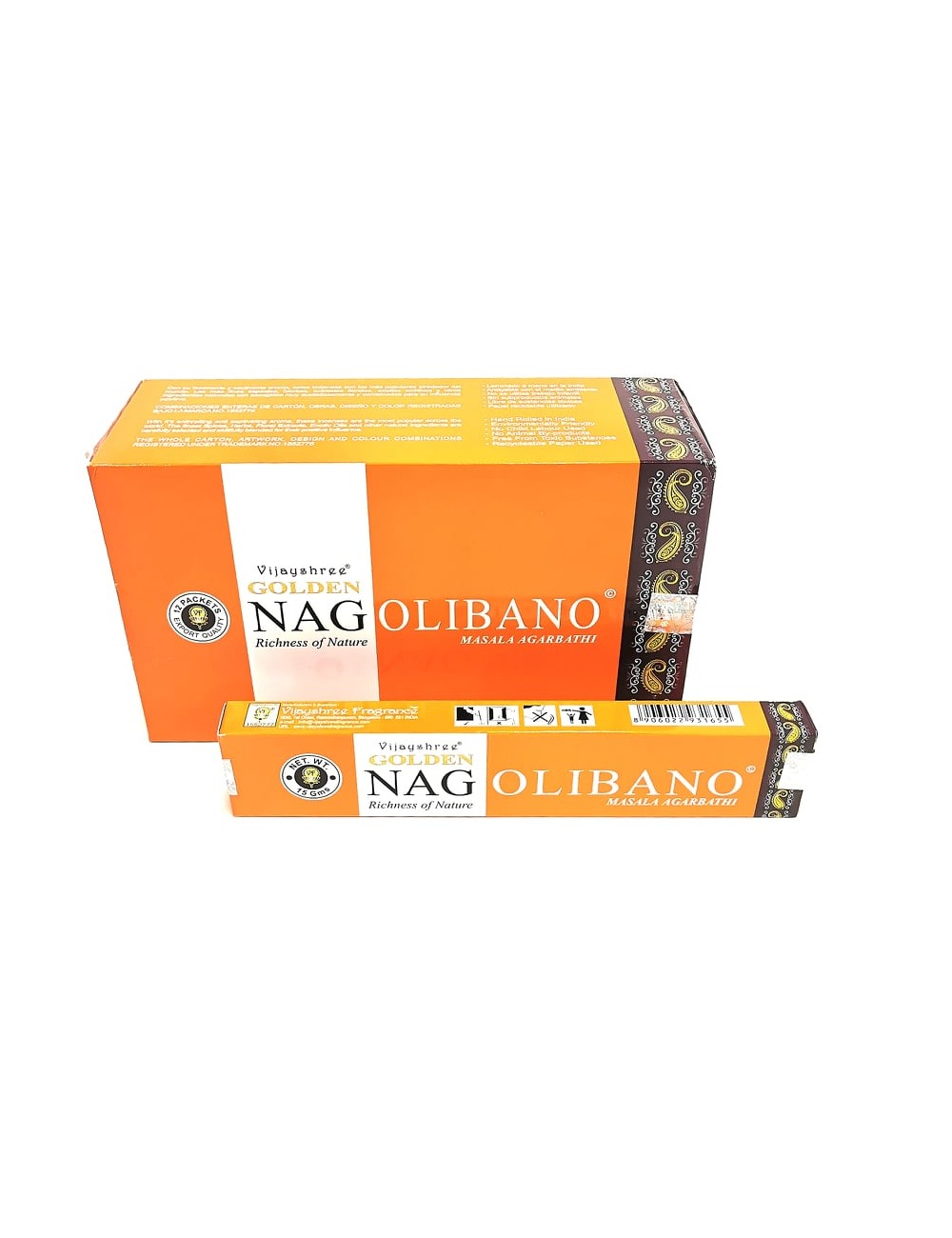Laroom 13435 – Confezione 12 Scatole Di Incenso Golden Nag Chandan – Profumo Legnoso E Aromatico, Per Meditazione E Relax